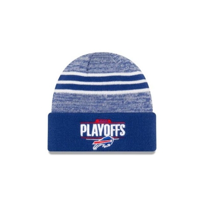 Blue Buffalo Bills Hat - New Era NFL 2020 NFL Playoffs Cuff Knit Beanie USA0564978